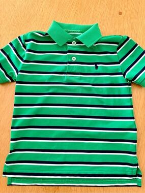 Polo by Ralph Lauren Green Navy White Striped Polo Shirt